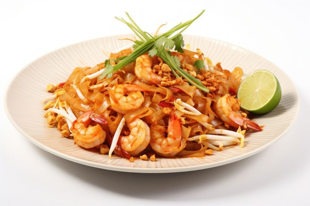 Pad thai food seafood noodle. AI generated Image by rawpixel.