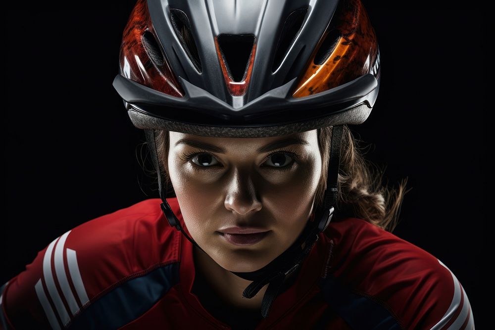 Portrait helmet sports person. AI generated Image by rawpixel.