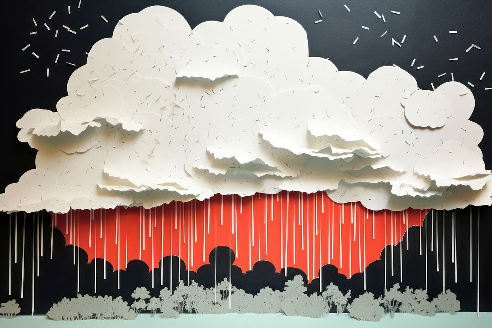 Thunderstorm outdoors painting art. AI generated Image by rawpixel.