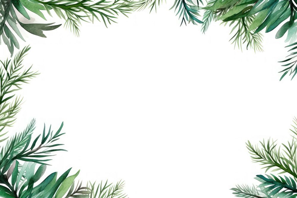 Fir branches frame backgrounds pattern nature. AI generated Image by rawpixel.