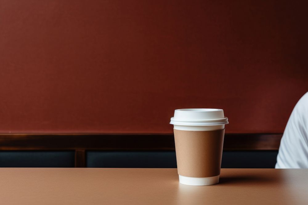 Woman sitting at a table with a laptop coffee cup drink. AI generated Image by rawpixel.