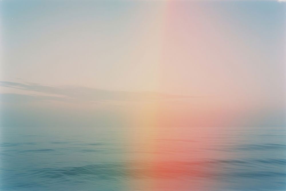 Sea outdoors horizon rainbow. AI generated Image by rawpixel.