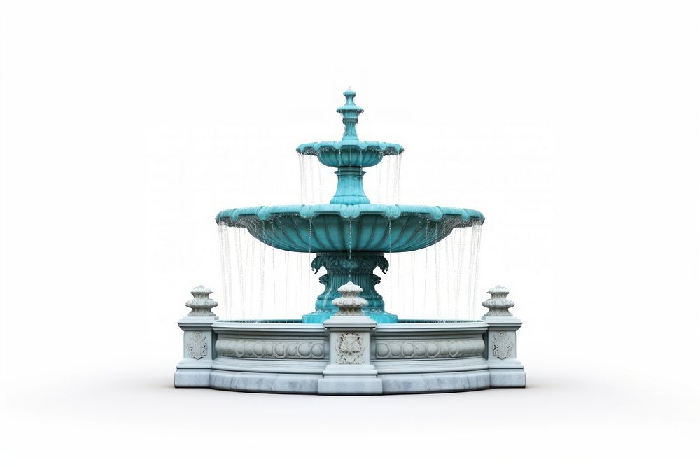 Fountain architecture water white background. AI generated Image by rawpixel.