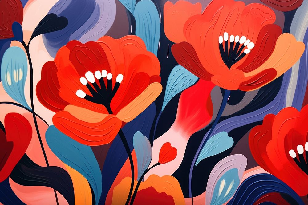 Abstract flowers shape background backgrounds abstract painting. AI generated Image by rawpixel.