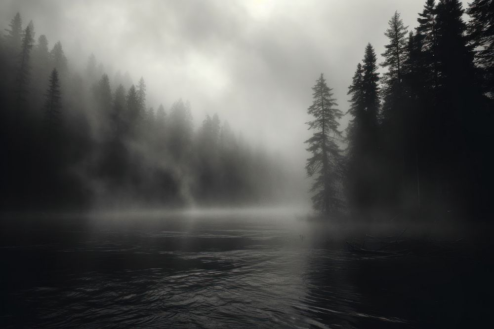 Mist outdoors nature forest. AI generated Image by rawpixel.