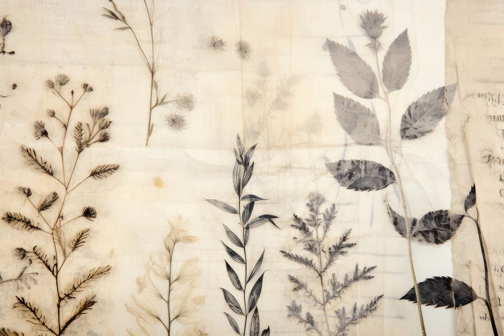 Clean Paper herbarium page backgrounds pattern plant. AI generated Image by rawpixel.
