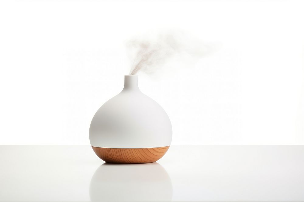 Aromatherapy smoke vase white background. AI generated Image by rawpixel.