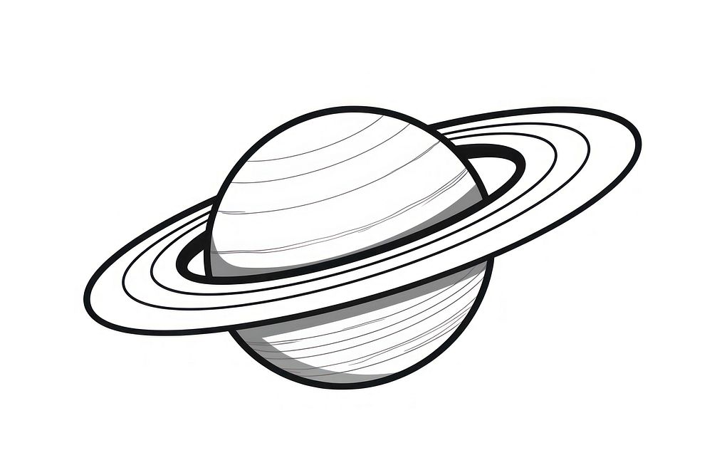 Saturn astronomy planet line. AI generated Image by rawpixel.