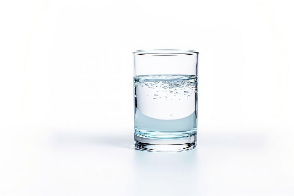 Water glass white background transparent. 