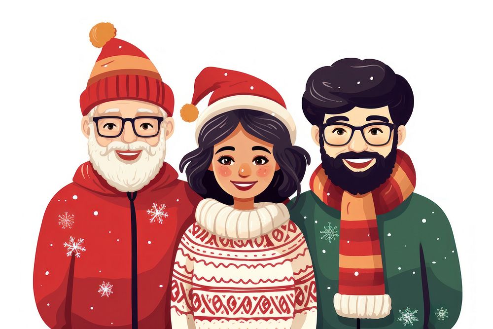 Family sweater christmas portrait. AI generated Image by rawpixel.