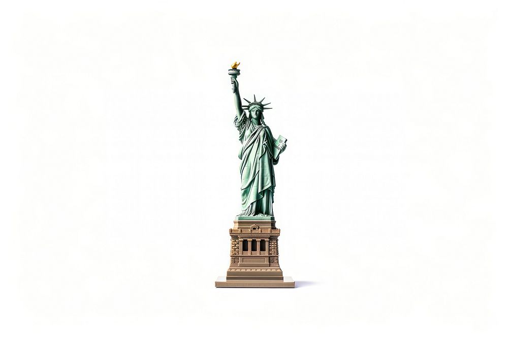 Liberty statue sculpture landmark white background. AI generated Image by rawpixel.