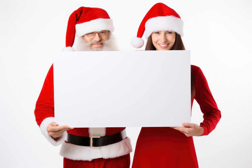 Couple holding blank sign christmas adult gift. AI generated Image by rawpixel.