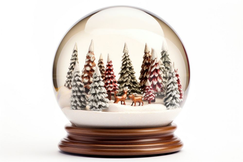 Chirstmas snowglobe christmas sphere plant. AI generated Image by rawpixel.