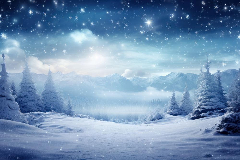 Fantasy wonderland landscape snow panoramic outdoors. AI generated Image by rawpixel.