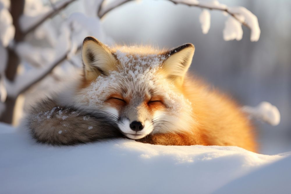 Fox wildlife animal mammal. AI generated Image by rawpixel.