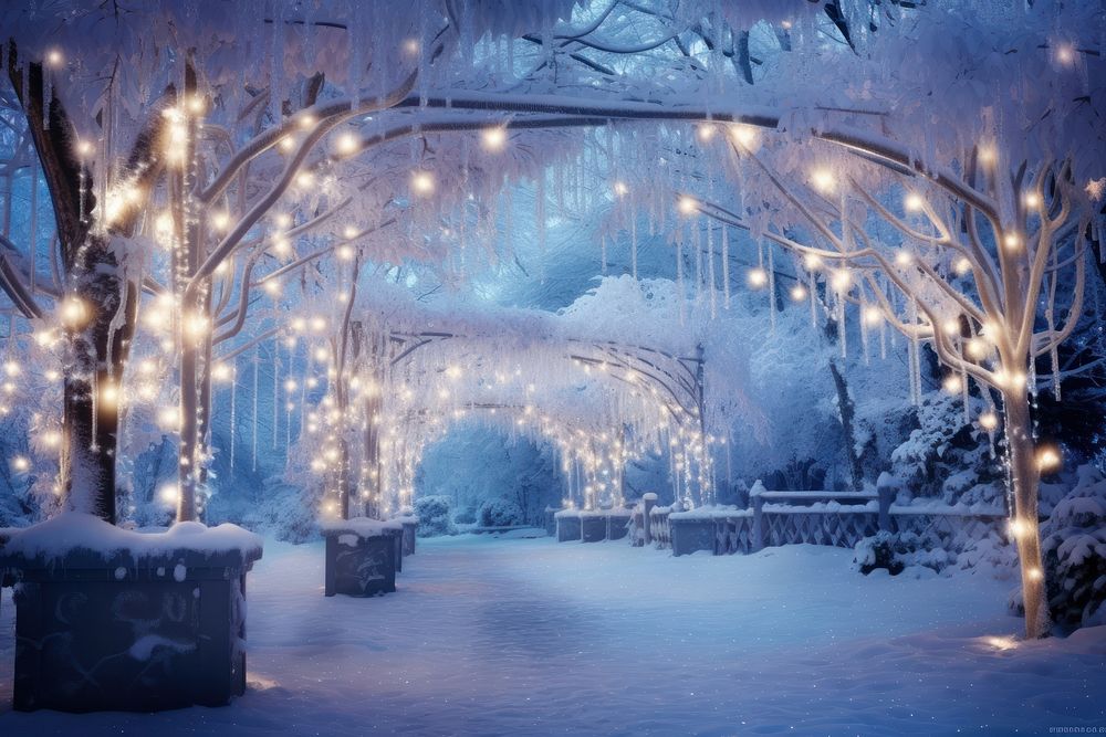 Wonderland winter snow outdoors. AI generated Image by rawpixel.