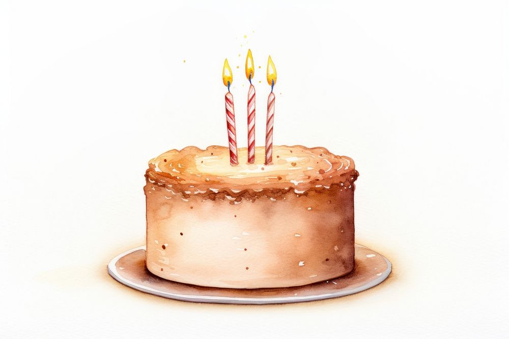 A birthday cake dessert candle food. AI generated Image by rawpixel.