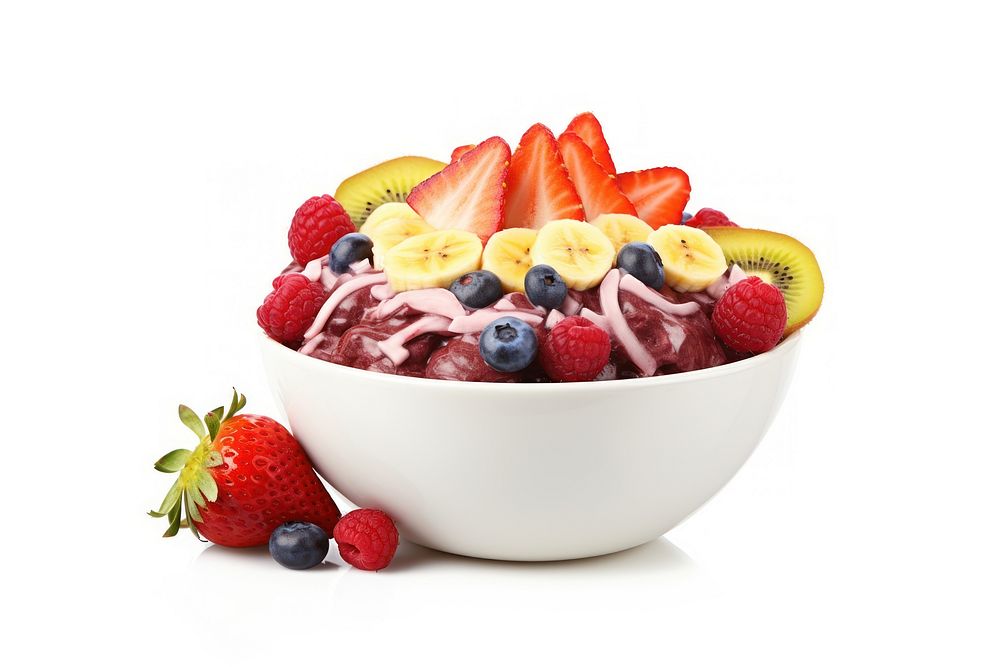 Acai bowl strawberry raspberry blueberry. AI generated Image by rawpixel.