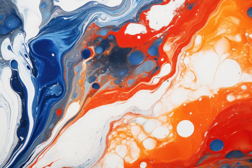 Abstract orange red white blue marble background backgrounds painting art. AI generated Image by rawpixel.