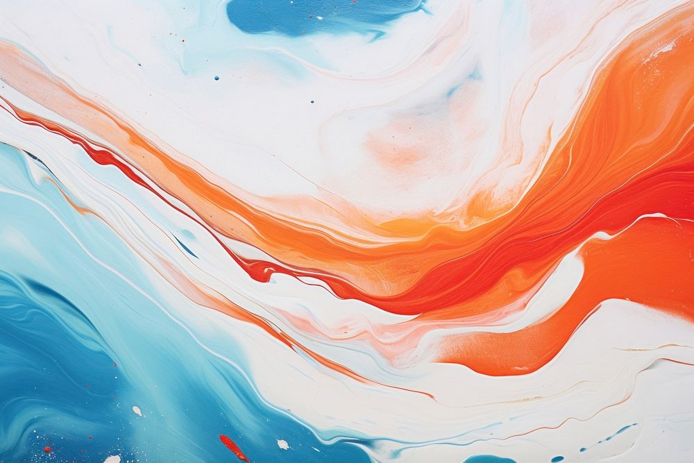 Abstract orange red white blue marble background backgrounds painting art. AI generated Image by rawpixel.