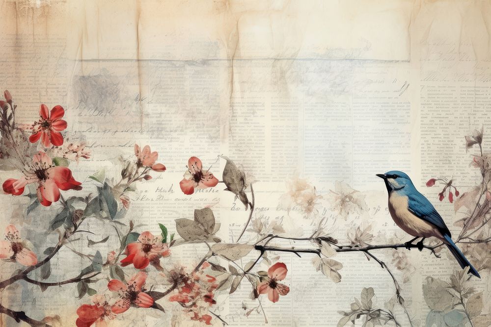 Bird painting flower animal