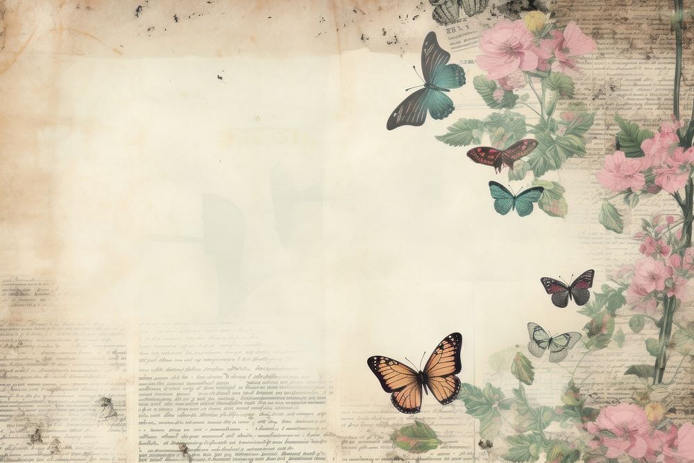 Butterflys backgrounds flower insect. AI generated Image by rawpixel.