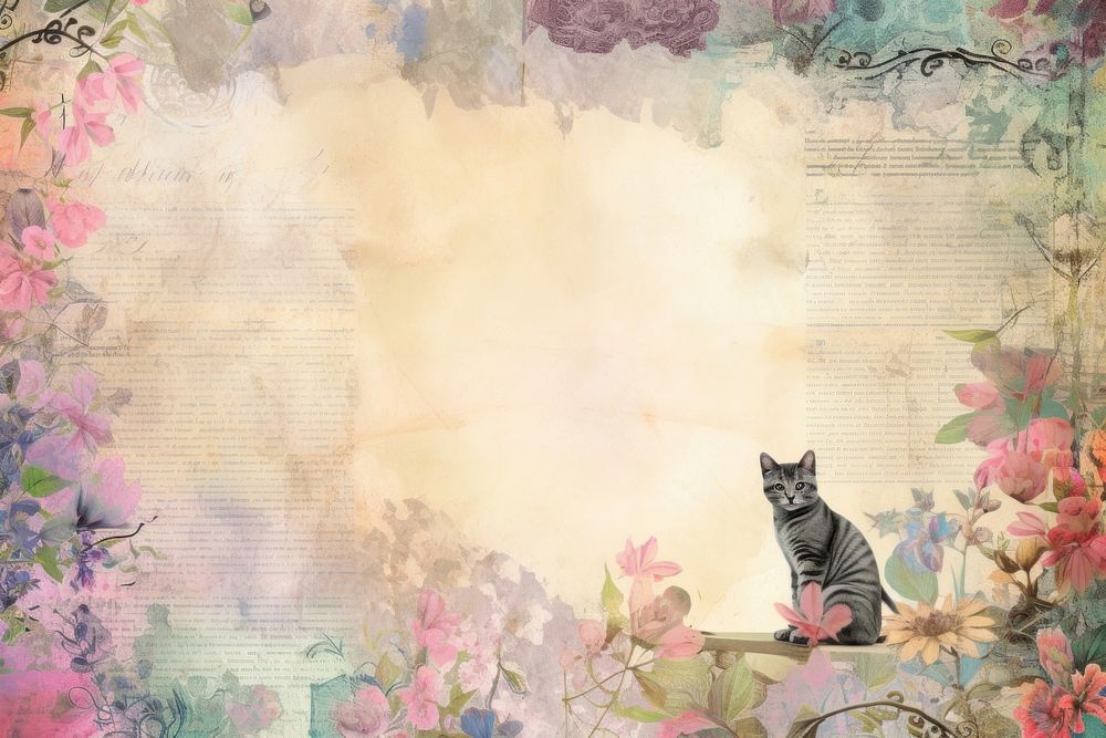 Cat backgrounds collage animal. AI generated Image by rawpixel.