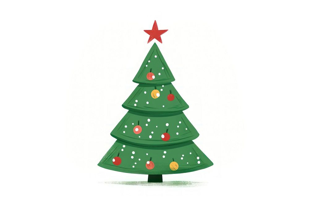 Chirstmas tree christmas cartoon white background. AI generated Image by rawpixel.