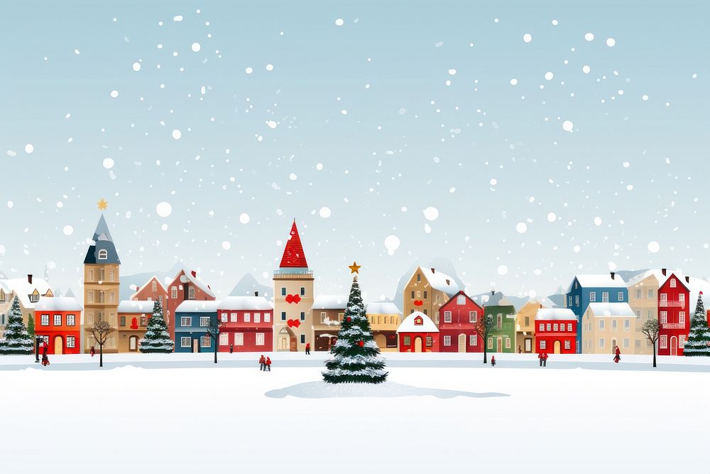 Town christmas outdoors winter. AI generated Image by rawpixel.