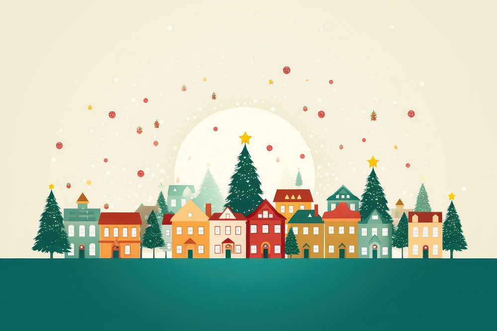 Town christmas tree architecture. AI generated Image by rawpixel.
