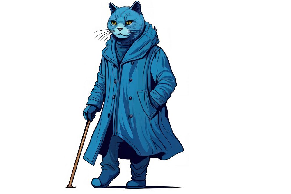 A blue cat standing winter coat. AI generated Image by rawpixel.