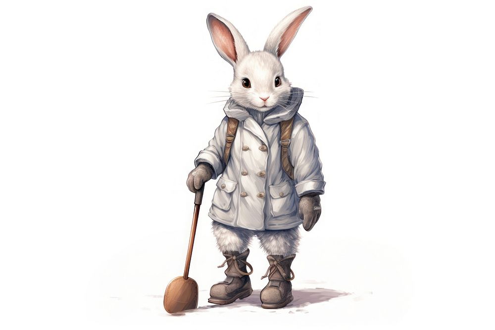 A rabbit standing footwear mammal. AI generated Image by rawpixel.