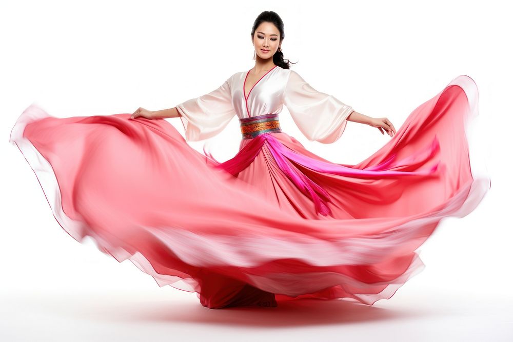 Asian woman dancing ballet fashion dress gown. AI generated Image by rawpixel.
