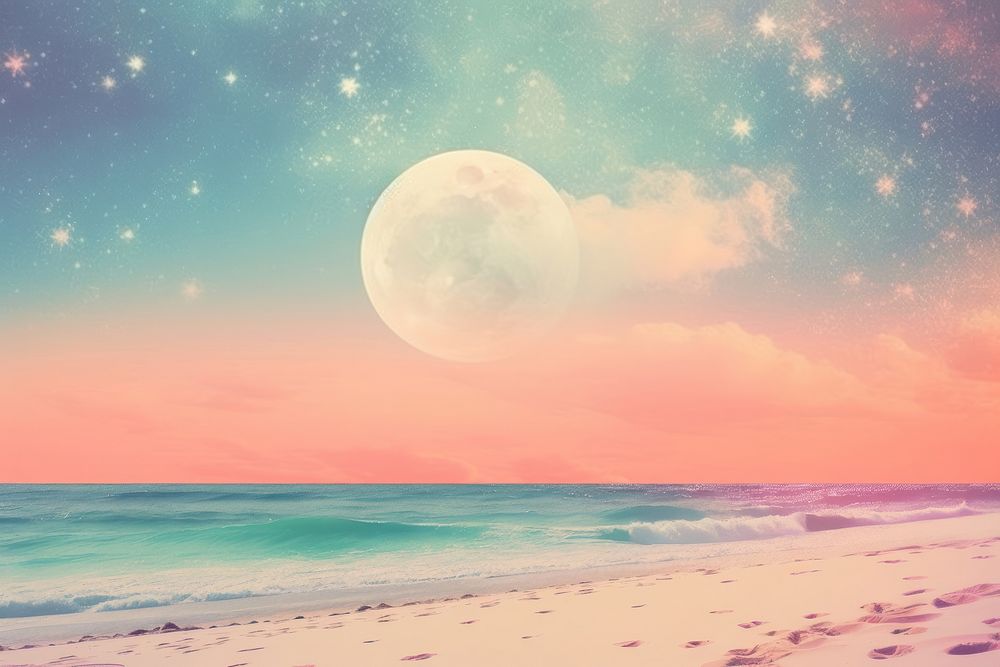 Beach background astronomy outdoors horizon. AI generated Image by rawpixel.