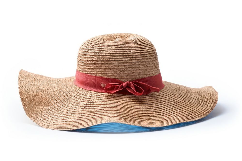 Beach hat white background sombrero headwear. AI generated Image by rawpixel.