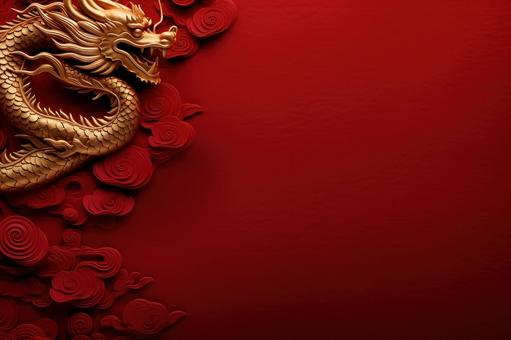 Chinese new year backgrounds dragon red. 