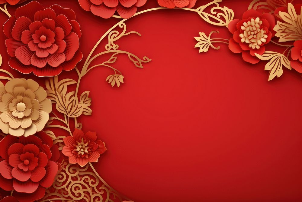 Chinese background backgrounds pattern gold. AI generated Image by rawpixel.