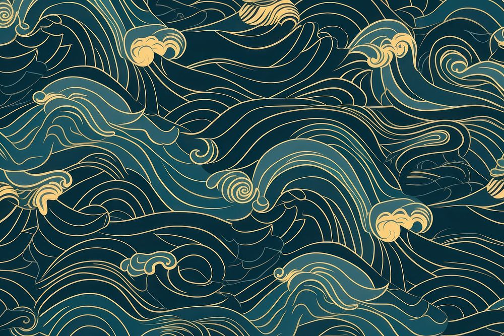 Chinese traditional wave pattern background backgrounds creativity repetition. AI generated Image by rawpixel.
