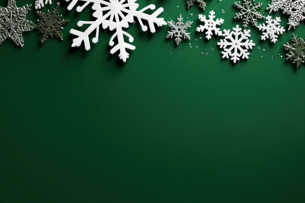 Christmas green background snowflake backgrounds white. AI generated Image by rawpixel.