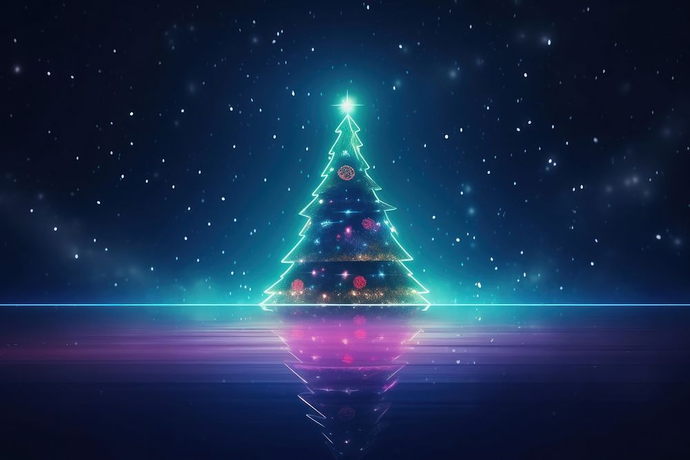 Christmas neon background space illuminated celebration. AI generated Image by rawpixel.