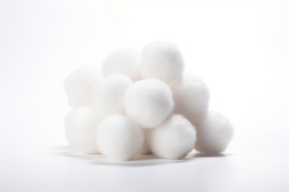 Cotton balls white food white background. AI generated Image by rawpixel.