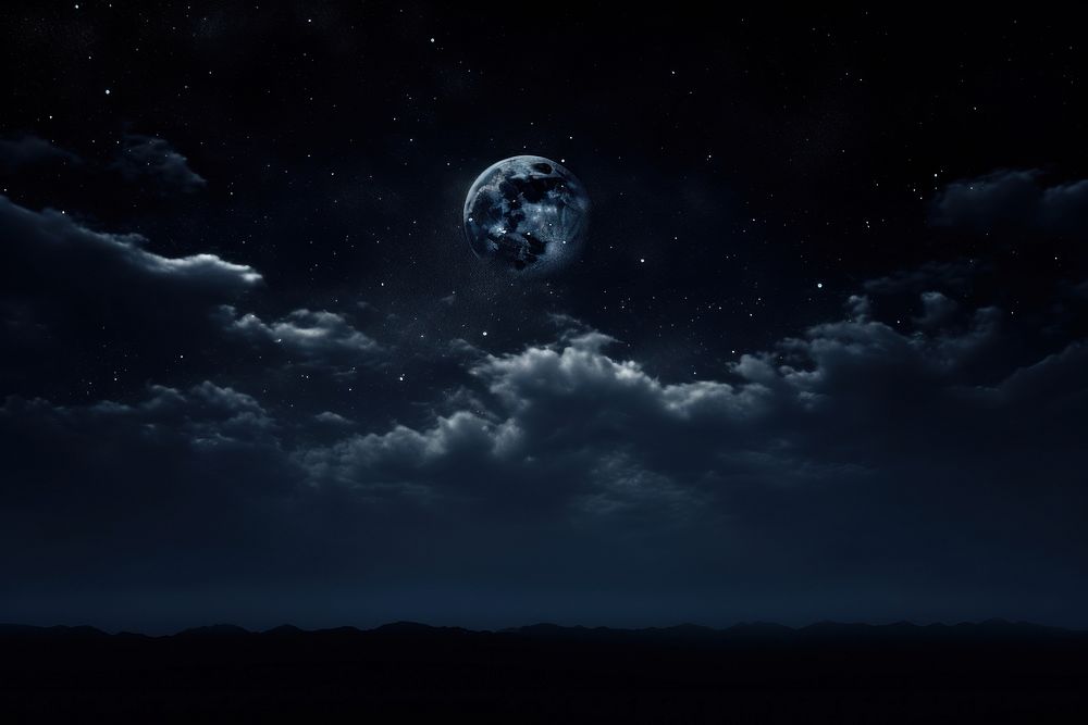 Dark background night moon sky. AI generated Image by rawpixel.