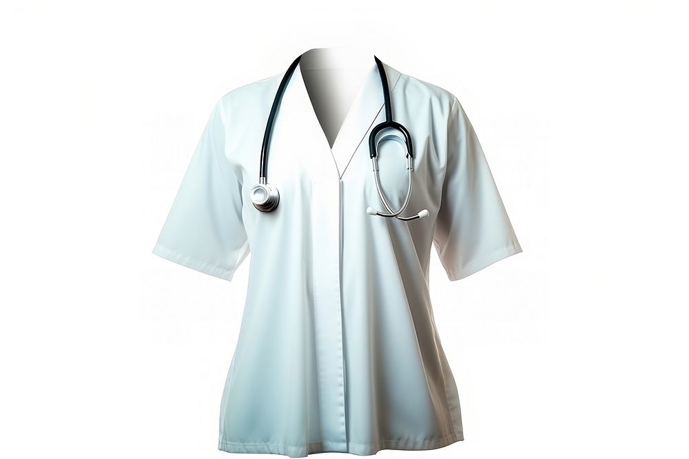 Blouse white white background stethoscope. AI generated Image by rawpixel.