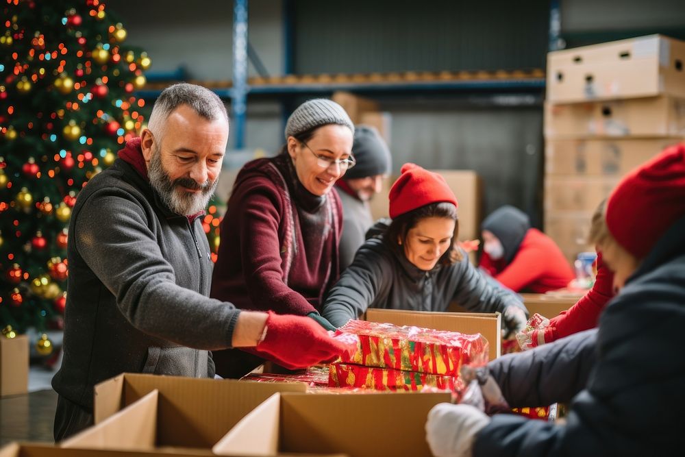 Charity workers christmas adult box. AI generated Image by rawpixel.