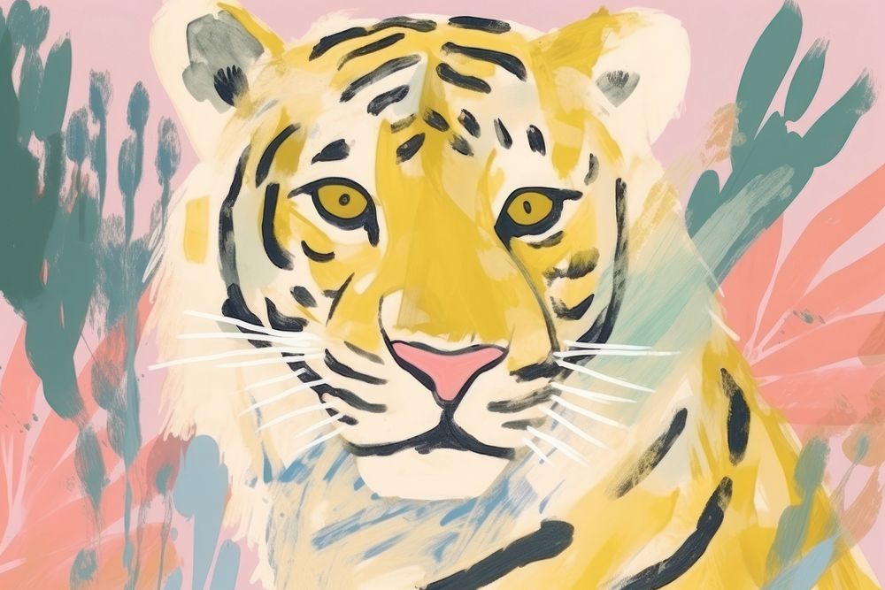 Tiger art wildlife animal. AI generated Image by rawpixel.