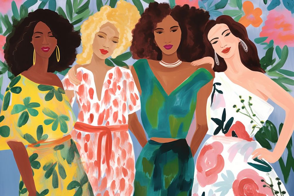 Diversity women art friendship painting. AI generated Image by rawpixel.