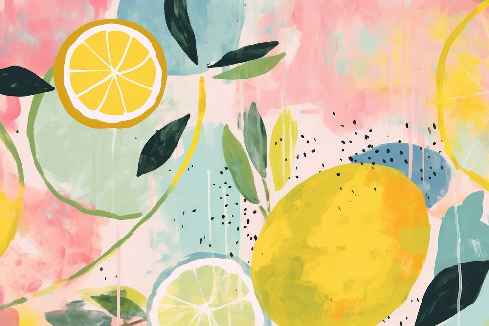 Lemon art abstract painting. AI generated Image by rawpixel.