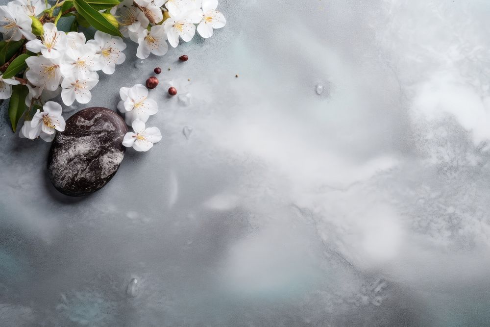Background spa composition outdoors blossom nature. AI generated Image by rawpixel.