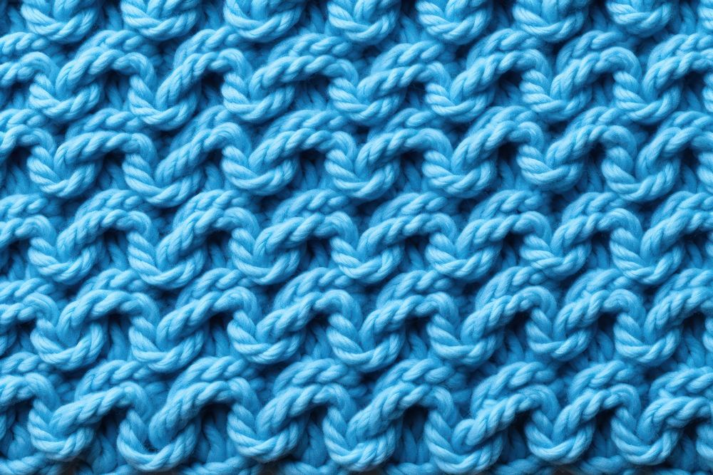 Blue Crochet Stitch texture crochet backgrounds repetition. AI generated Image by rawpixel.