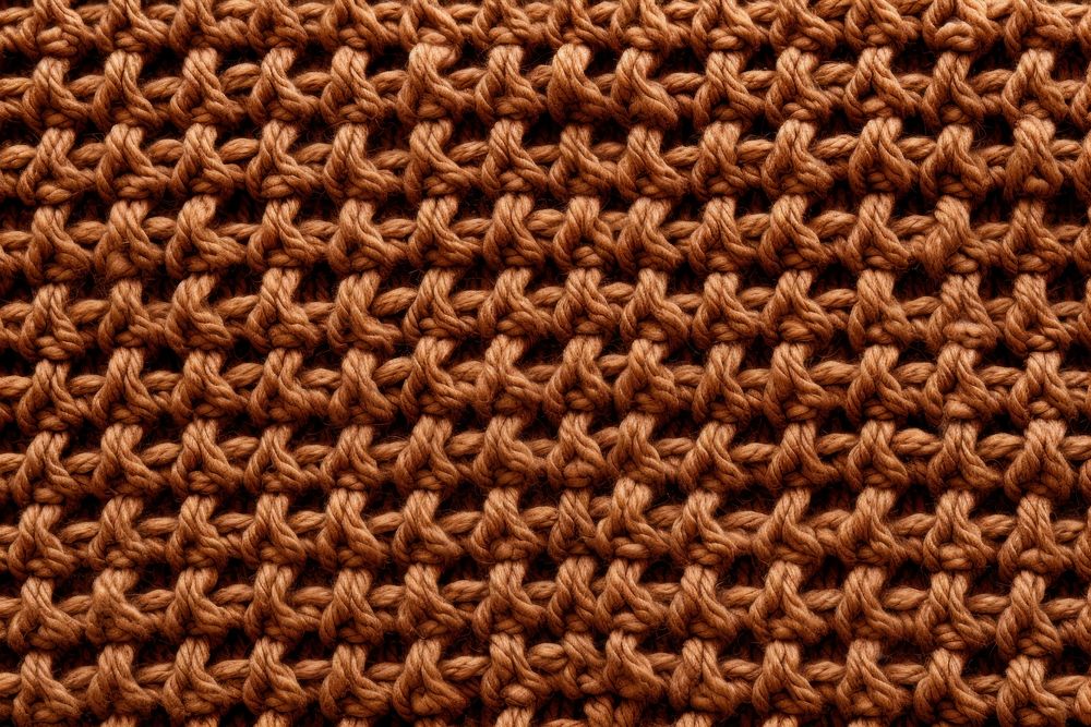Brown Crochet Stitch texture crochet pattern woven. AI generated Image by rawpixel.